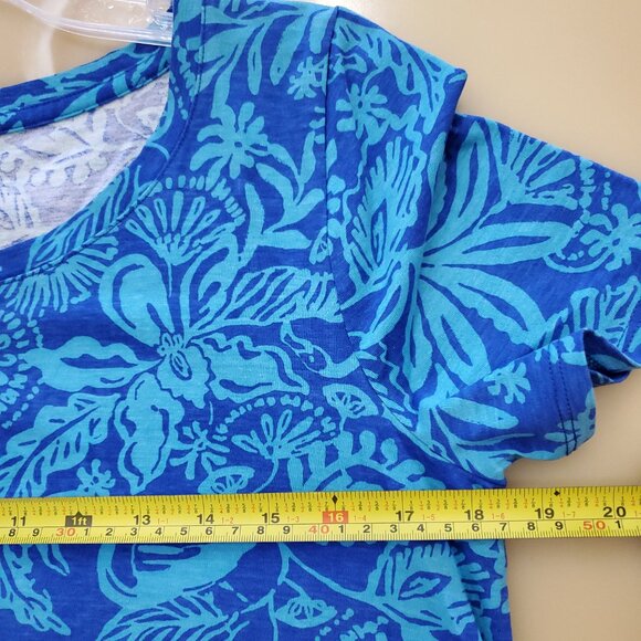 Lilly Pulitzer Cody T-shirt Dress In Martinique Blue Jungle Oasis Size Medium - Picture 8 of 12